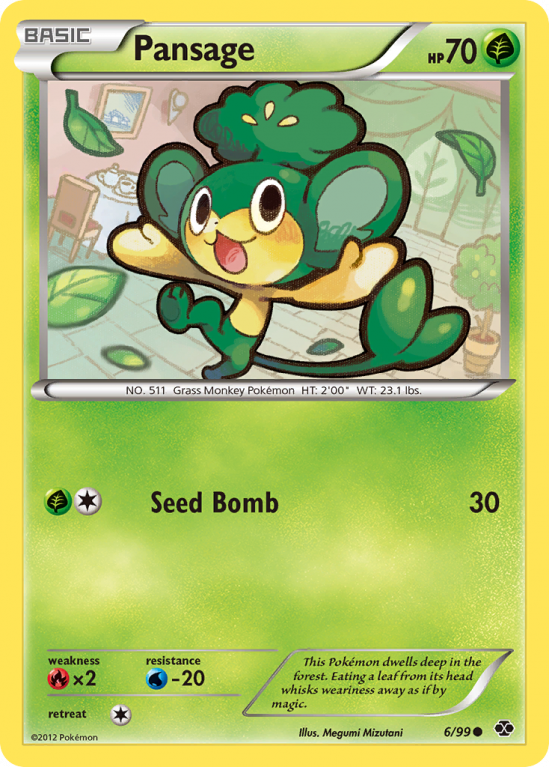 Pansage 6/99 Black & White Next Destinies