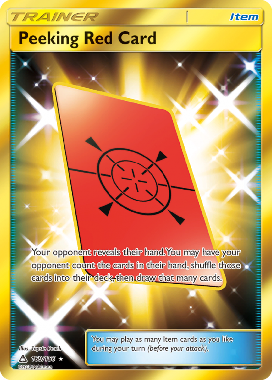 Peeking Red Card 169/156 Sun & Moon Ultra Prism