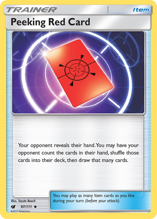 Peeking Red Card 97/111 Sun & Moon Crimson Invasion