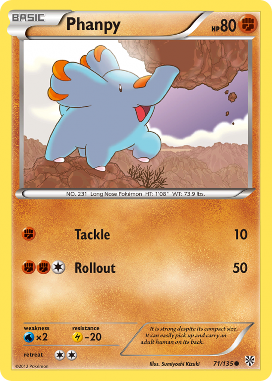 Phanpy 71/135 Black & White Plasma Storm