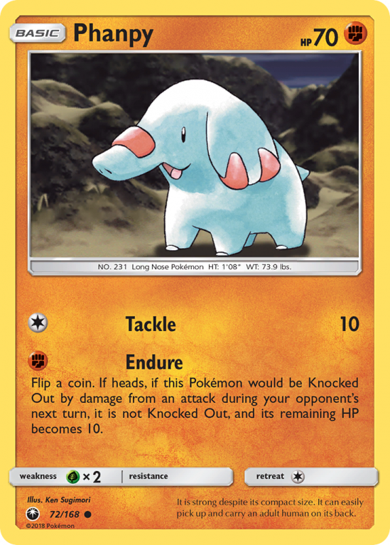 Phanpy 72/168 Sun & Moon Celestial Storm
