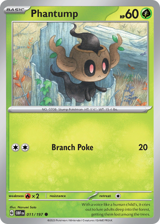 Phantump 11/197 Scarlet & Violet Obsidian Flames
