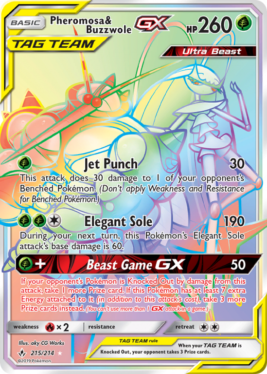 Pheromosa & Buzzwole-GX 215/214 Sun & Moon Unbroken Bonds