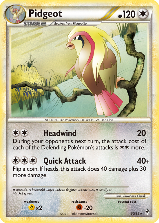 Pidgeot 30/106 HeartGold & SoulSilver Call of Legends