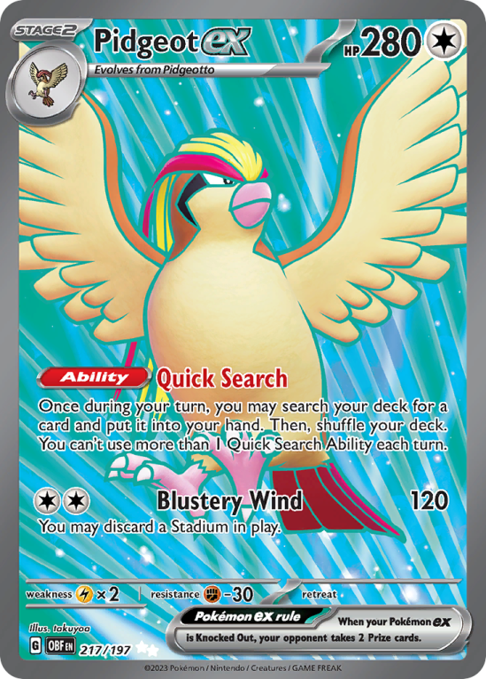 Pidgeot ex 217/197 Scarlet & Violet Obsidian Flames