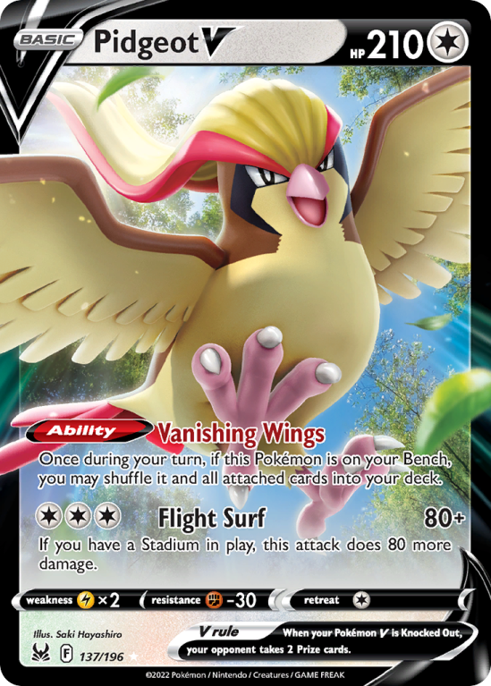 Pidgeot V 137/196 Sword & Shield Lost Origin