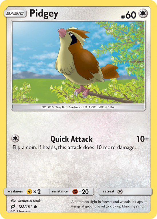 Pidgey 122/181 Sun & Moon Team Up