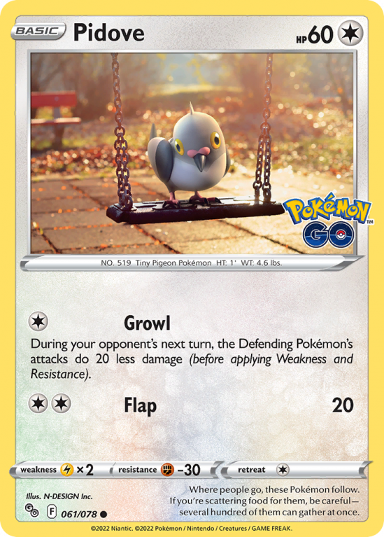 Pidove 61/78 Sword & Shield Pokémon GO
