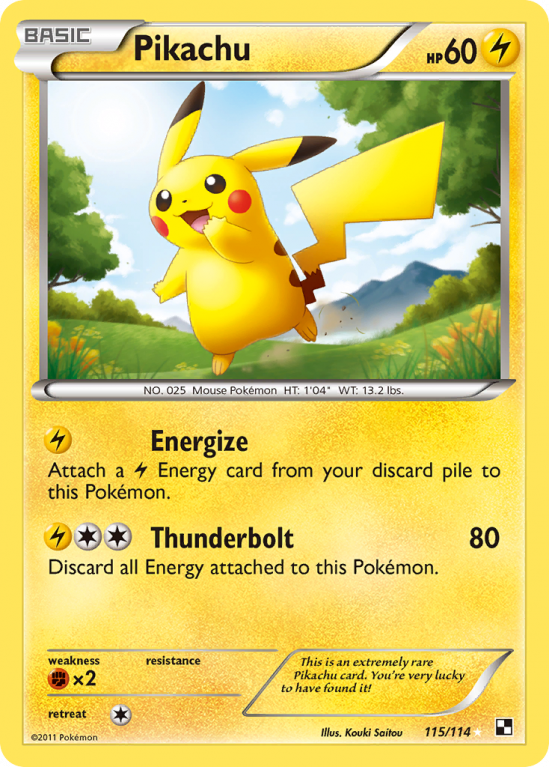 Pikachu 115/114 Black & White Black & White