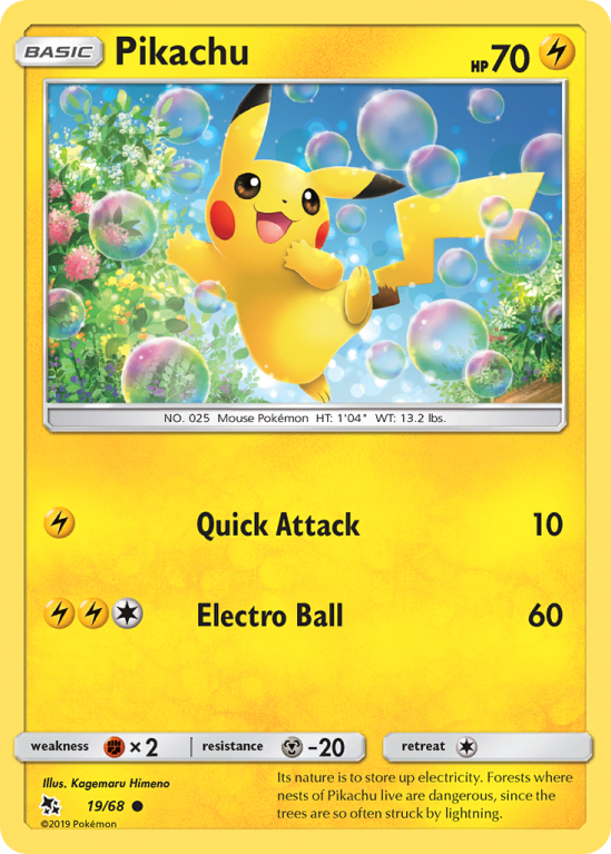 Pikachu 19/68 Sun & Moon Hidden Fates