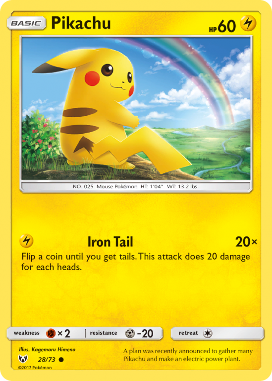 Pikachu 28/73 Sun & Moon Shining Legends