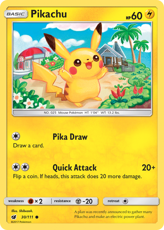 Pikachu 30/111 Sun & Moon Crimson Invasion