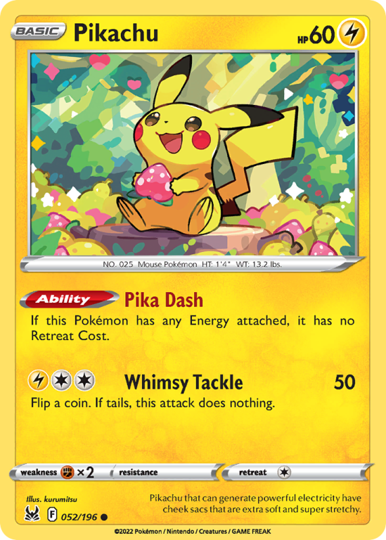Pikachu 52/196 Sword & Shield Lost Origin