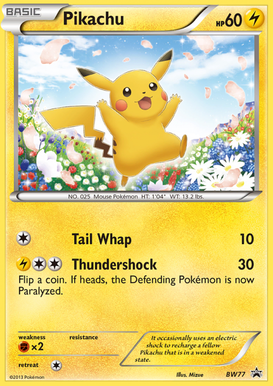 Pikachu BW77/101 Black & White BW Black Star Promos