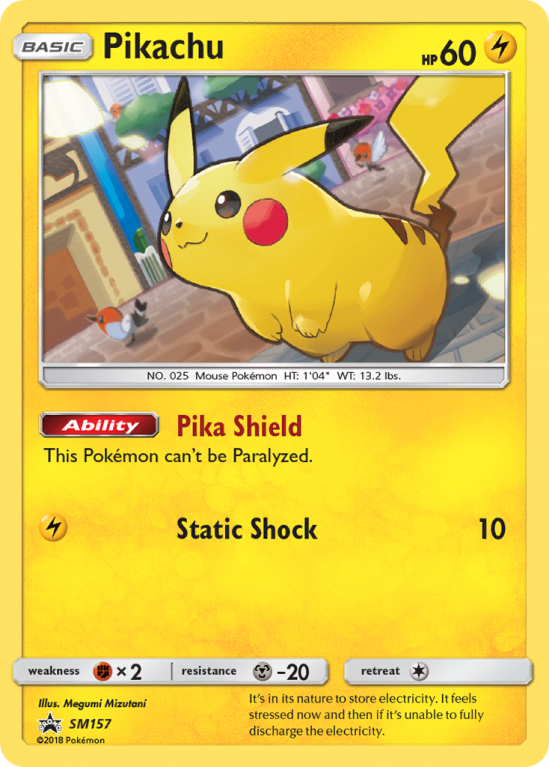 Pikachu SM157/156 Sun & Moon SM Black Star Promos