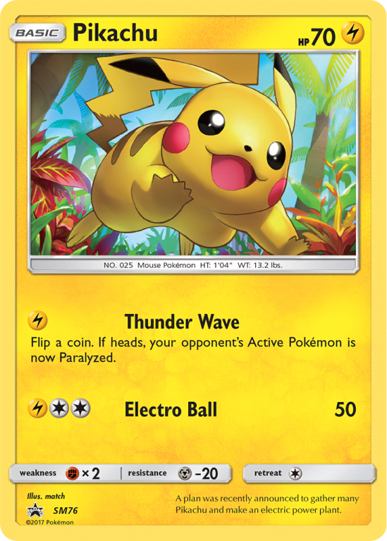 Pikachu SM76/156 Sun & Moon SM Black Star Promos