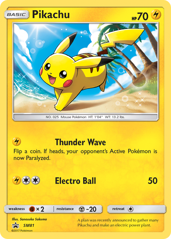 Pikachu SM81/156 Sun & Moon SM Black Star Promos