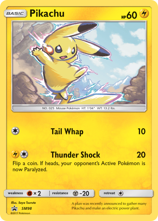 Pikachu SM98/156 Sun & Moon SM Black Star Promos
