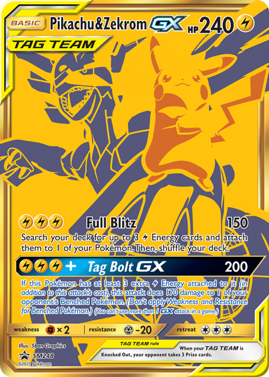 Pikachu & Zekrom-GX SM248/156 Sun & Moon SM Black Star Promos