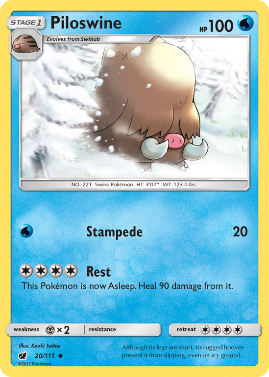 Piloswine 20/111 Sun & Moon Crimson Invasion