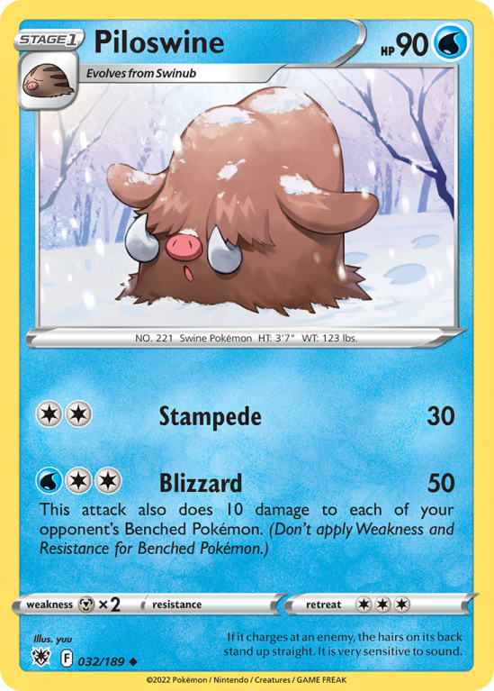 Piloswine 32/189 Sword & Shield Astral Radiance