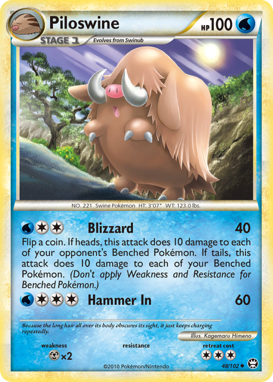 Piloswine 48/102 HeartGold & SoulSilver HS—Triumphant