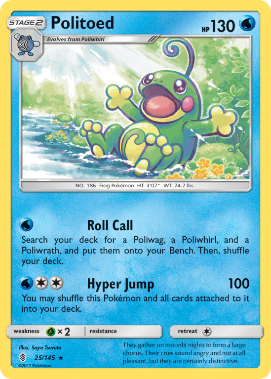 Politoed 25/145 Sun & Moon Guardians Rising
