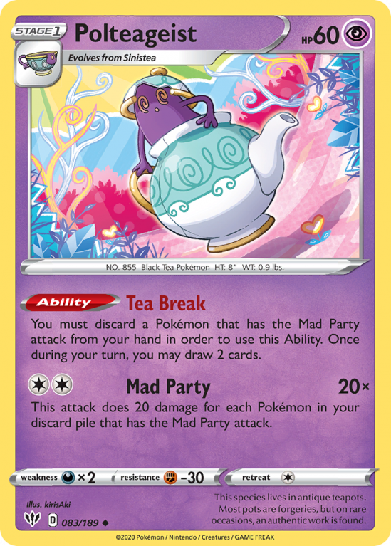 Polteageist 83/189 Sword & Shield Darkness Ablaze