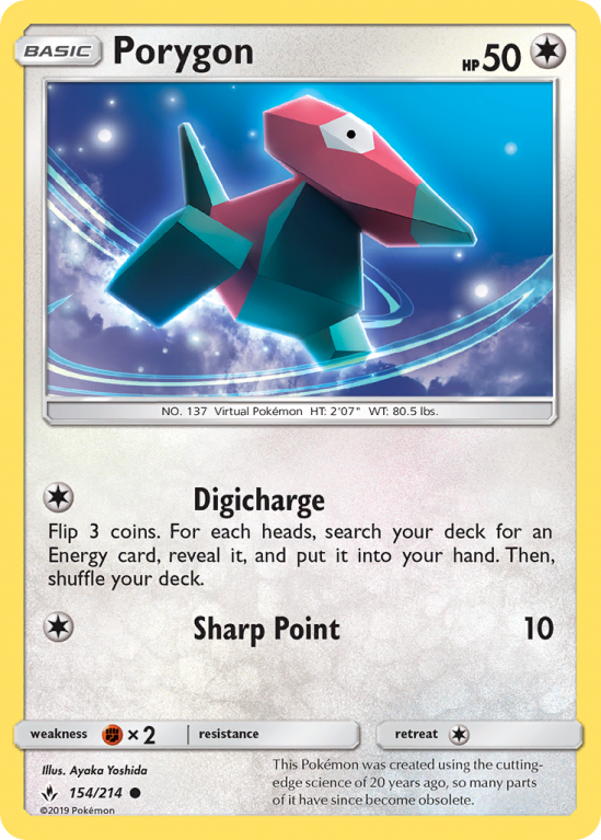 Porygon 154/214 Sun & Moon Unbroken Bonds