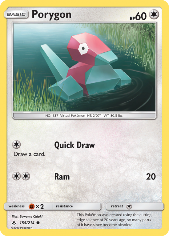 Porygon 155/214 Sun & Moon Unbroken Bonds