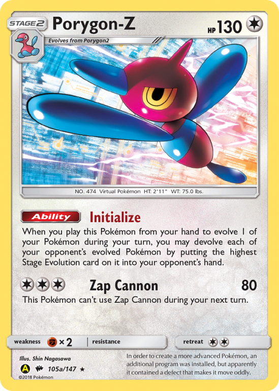 Porygon-Z 105a/147 Sun & Moon Burning Shadows