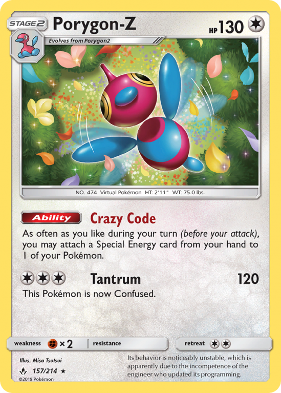 Porygon-Z 157/214 Sun & Moon Unbroken Bonds