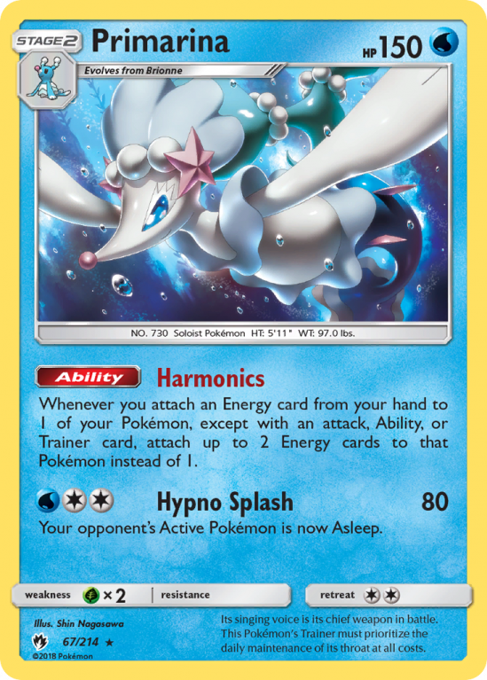 Primarina 67/214 Sun & Moon Lost Thunder