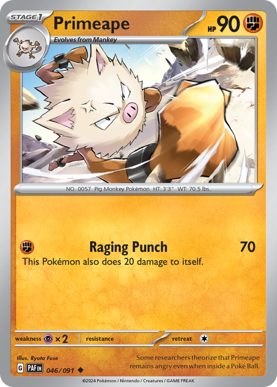 Primeape 46/91 Scarlet & Violet Paldean Fates