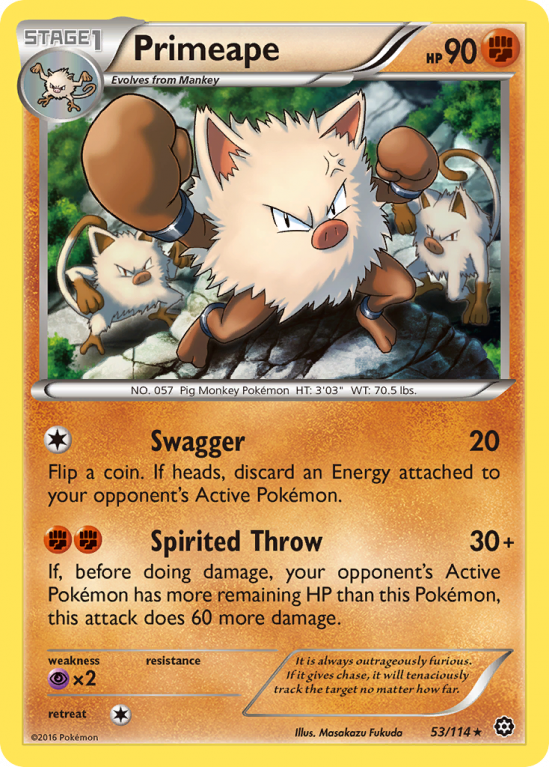 Primeape 53/114 XY Steam Siege