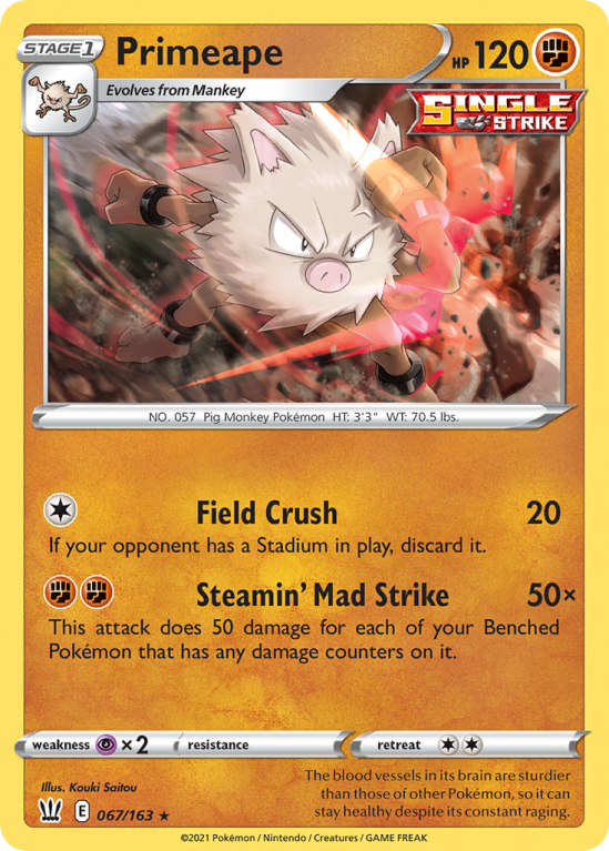 Primeape 67/163 Sword & Shield Battle Styles