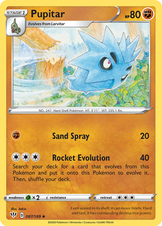Pupitar 87/189 Sword & Shield Darkness Ablaze