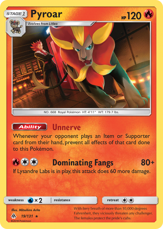 Pyroar 19/131 Sun & Moon Forbidden Light