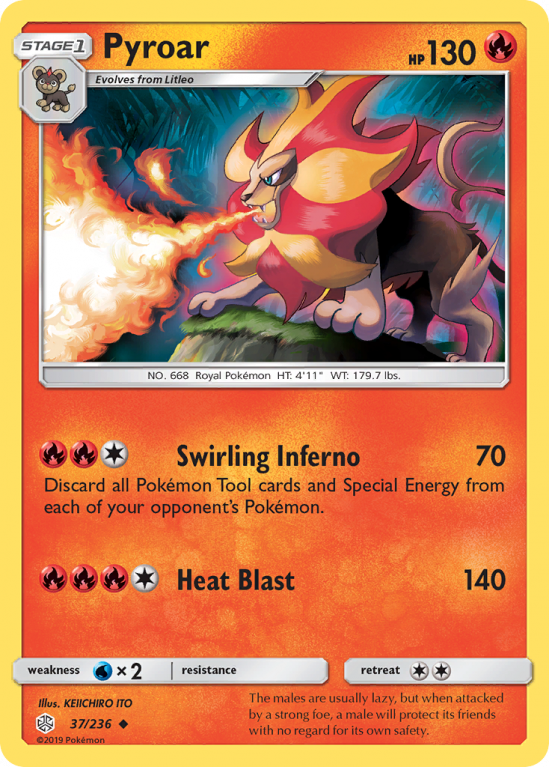 Pyroar 37/236 Sun & Moon Cosmic Eclipse