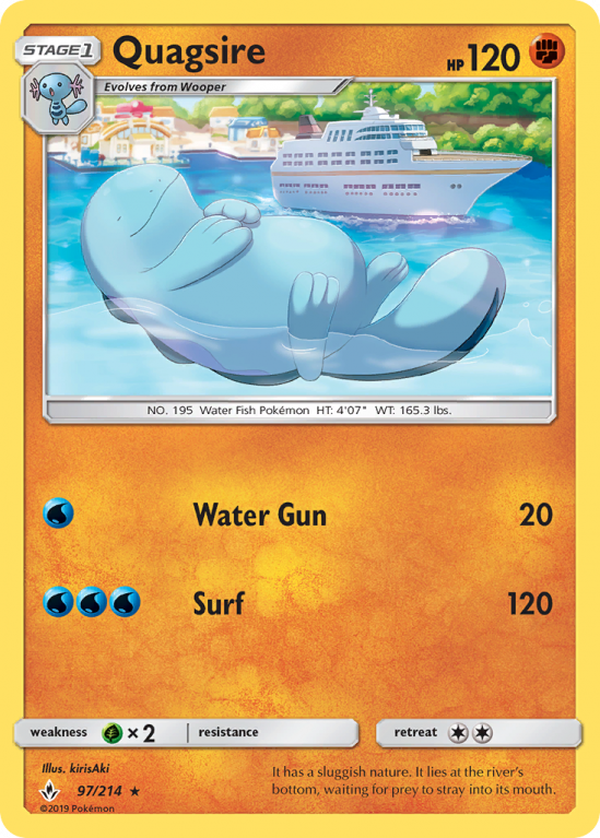 Quagsire 97/214 Sun & Moon Unbroken Bonds