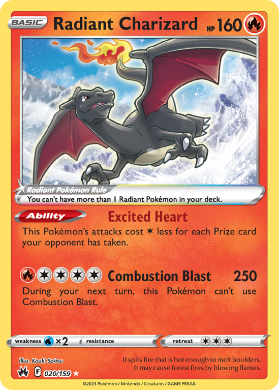Radiant Charizard 20/159 Sword & Shield Crown Zenith