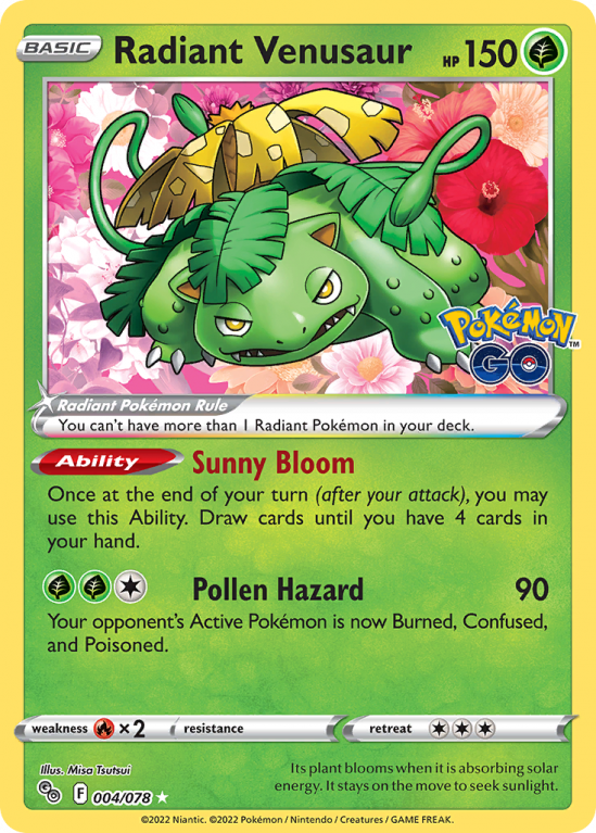 Radiant Venusaur 4/78 Sword & Shield Pokémon GO