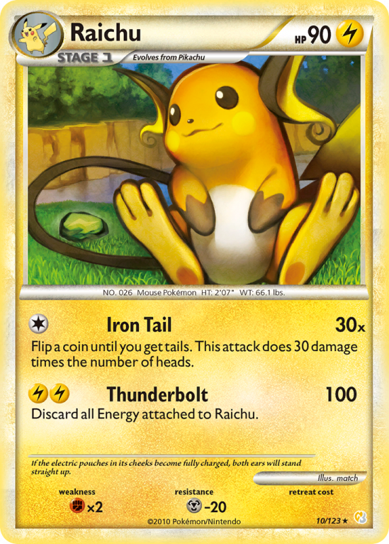 Raichu 10/123 HeartGold & SoulSilver HeartGold & SoulSilver