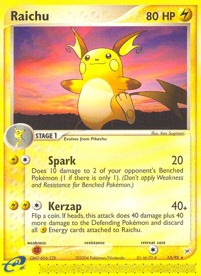 Raichu 13/95 EX Team Magma vs Team Aqua
