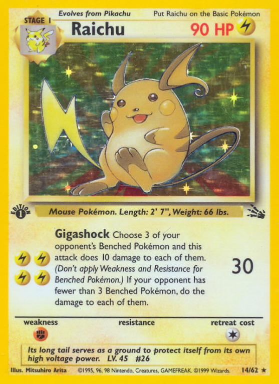Raichu 14/62 Base Fossil