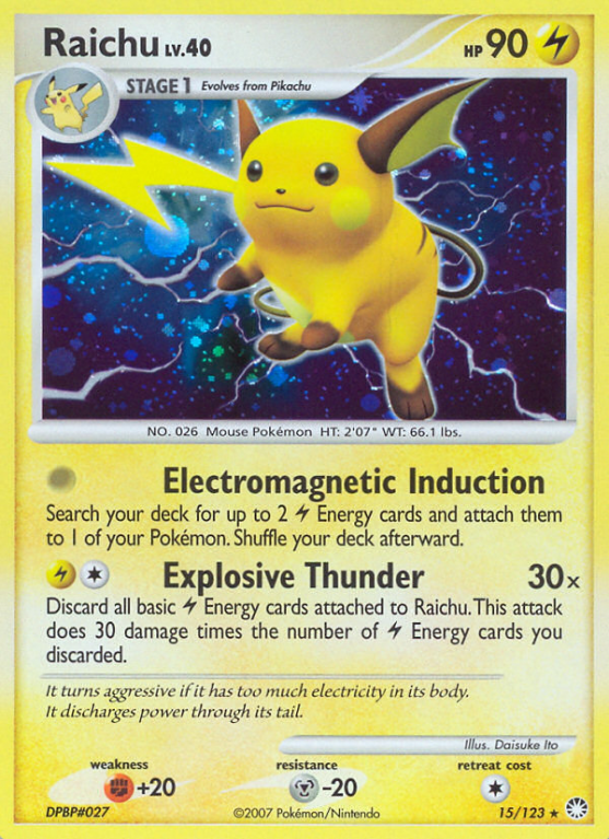 Raichu 15/123 Diamond & Pearl Mysterious Treasures