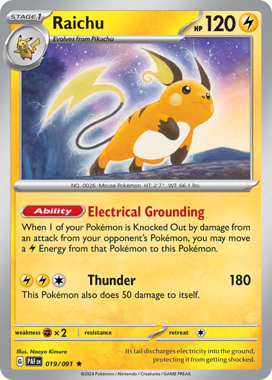 Raichu 19/91 Scarlet & Violet Paldean Fates
