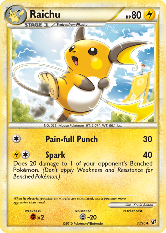 Raichu 33/90 HeartGold & SoulSilver HS—Undaunted