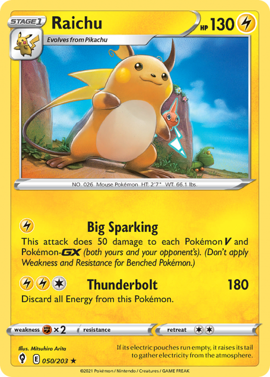 Raichu 50/203 Sword & Shield Evolving Skies