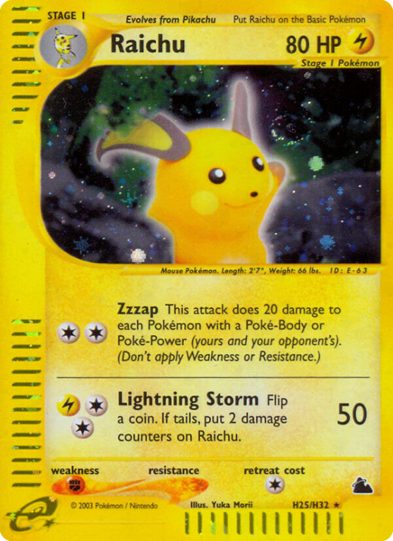 Raichu H25/182 E-Card Skyridge